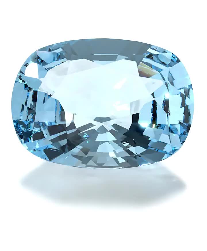 Годежен пръстен SAVICKI: бяло злато, аквамарин, диаманти