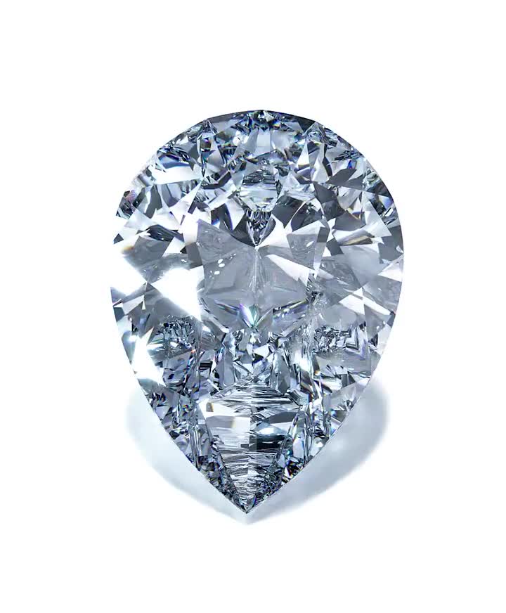 Pierścionek zaręczynowy Pure: białe złoto, diament w szlifie łezka